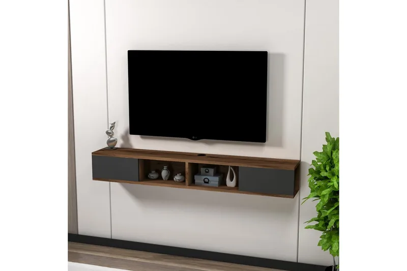 Faval Tv-bänk 140 cm - Valnöt/Antracit - Möbler - TV- & Mediamöbler - TV bänk & mediabänk