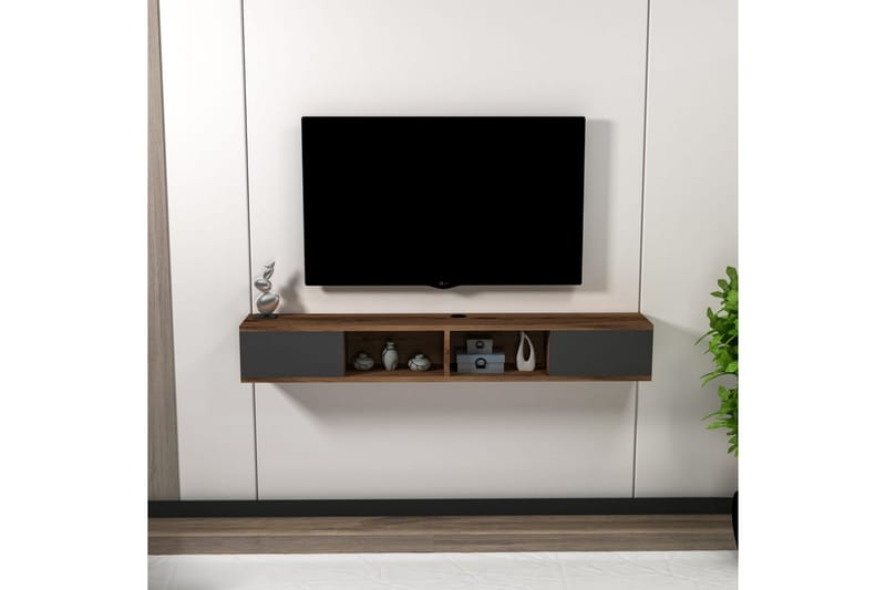 Faval Tv-bänk 140 cm - Valnöt/Antracit - Möbler - TV- & Mediamöbler - TV bänk & mediabänk