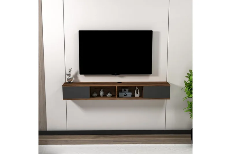 Faval Tv-bänk 140 cm - Valnöt/Antracit - Möbler - TV- & Mediamöbler - TV bänk & mediabänk