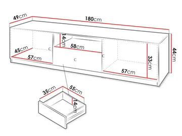 Fayric Tv-bänk 180 cm - Beige - Möbler - TV- & Mediamöbler - TV bänk & mediabänk