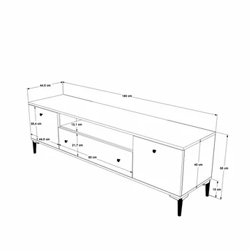Fenvik TV-bänk 180x55x44,5 cm - Valnöt - Möbler - TV- & Mediamöbler - TV bänk & mediabänk