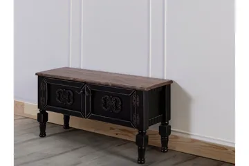Flor Golvstående Tv Bänk 100 cm med Förvaring i Målat Trä - Svart - Möbler - TV- & Mediamöbler - TV bänk & mediabänk