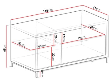 Fonti Tv-bänk 118 cm - Brun|svart - Möbler - TV- & Mediamöbler - TV bänk & mediabänk