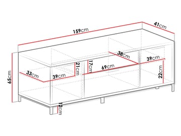 Fonti Tv-bänk 159 cm - Brun|svart - Möbler - TV- & Mediamöbler - TV bänk & mediabänk