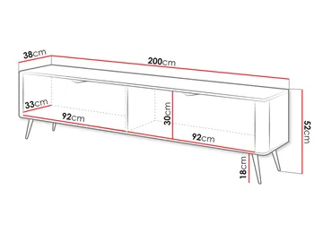 Forba Golvstående Tv-bänk 200 cm med Förvaring i Målat Trä - Vit - Möbler - TV- & Mediamöbler - TV bänk & mediabänk