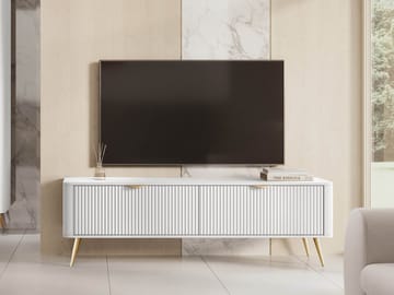 Forba Rektangulär Tv-bänk 164 cm med Förvaring i Målat Trä - Vit - Möbler - TV- & Mediamöbler - TV bänk & mediabänk