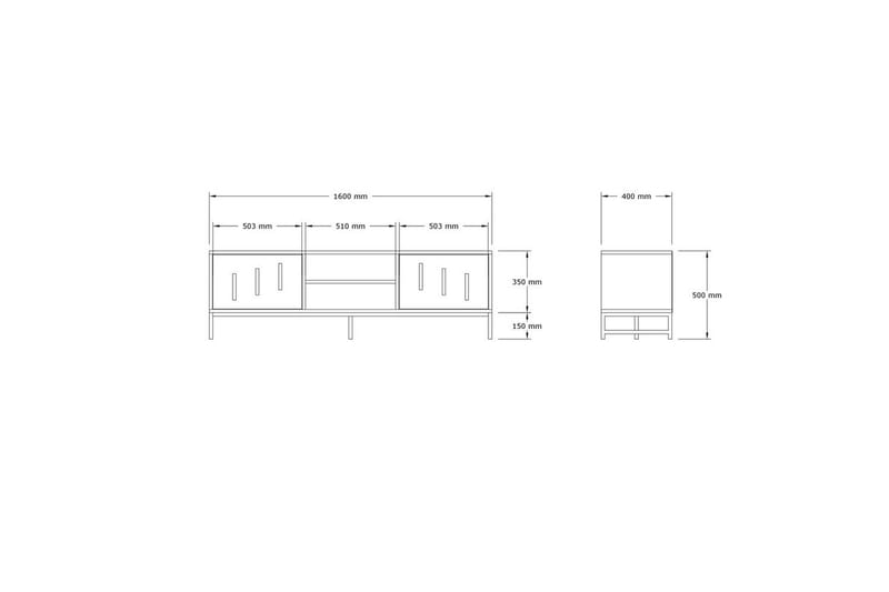 Form Tv-bänk 160 cm - Brun - Möbler - TV- & Mediamöbler - TV bänk & mediabänk