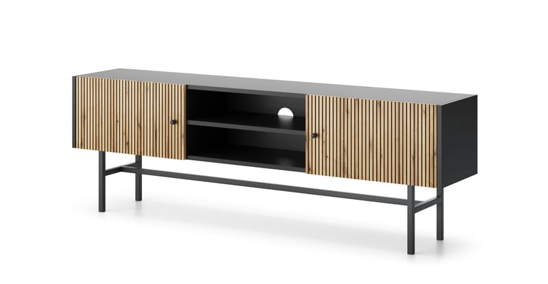 Francisca Tv-bänk 155 cm - Svart/Ek - Möbler - TV- & Mediamöbler - TV bänk & mediabänk