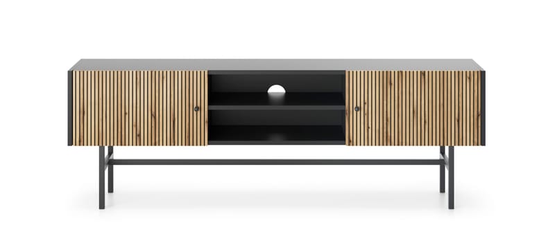 Francisca Tv-bänk 155 cm - Svart/Ek - Möbler - TV- & Mediamöbler - TV bänk & mediabänk