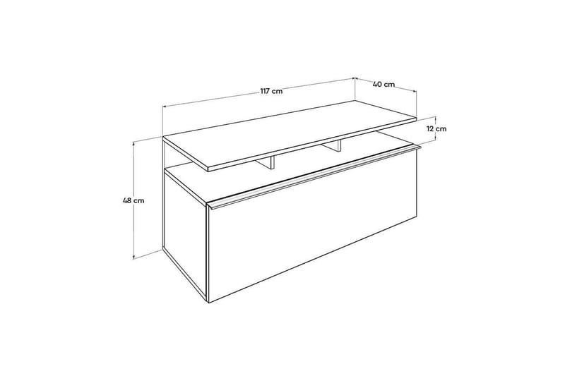 Galnor Tv-bänk 117 cm - Mediumfärgat trä/Vit - Möbler - TV- & Mediamöbler - TV bänk & mediabänk