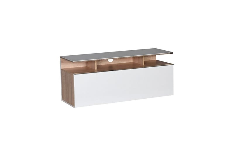 Galnor Tv-bänk 117 cm - Mediumfärgat trä/Vit - Möbler - TV- & Mediamöbler - TV bänk & mediabänk