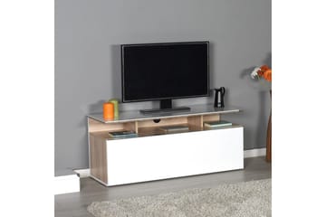 Galnor Tv-bänk 117 cm - Mediumfärgat trä/Vit - Möbler - TV- & Mediamöbler - TV bänk & mediabänk