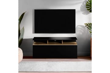 Galnor Tv-bänk 117 cm - Svart/Mediumfärgat trä - Möbler - TV- & Mediamöbler - TV bänk & mediabänk