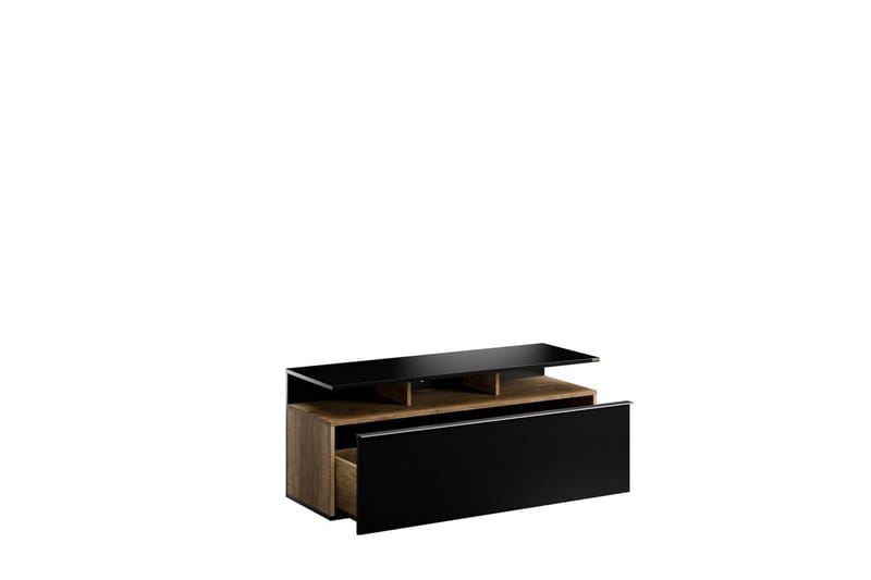 Galnor Tv-bänk 117 cm - Svart/Mediumfärgat trä - Möbler - TV- & Mediamöbler - TV bänk & mediabänk