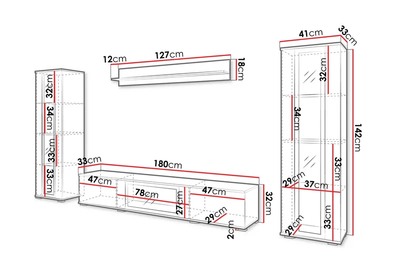 Gamal Tv-möbelset - Rosa - Möbler - TV- & Mediamöbler - TV-möbelset