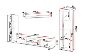 Gamal Tv-möbelset - Rosa - Möbler - TV- & Mediamöbler - TV-möbelset