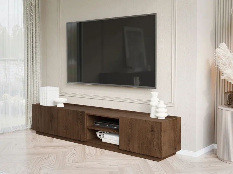 Glenor TV-bänk 200x37 cm - Baltic Storm - Möbler - TV- & Mediamöbler - TV-skåp