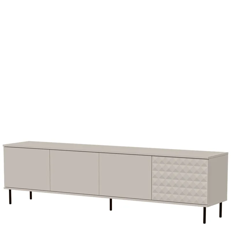 Granica Golvstående Tv Bänk 200 cm med Förvaring i Målat Trä, Beige