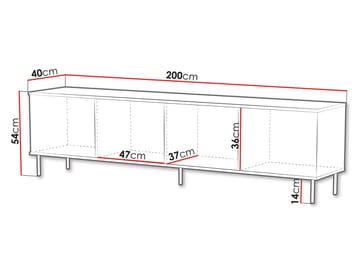 Granica Tv-bänk 200 cm - beige - Möbler - TV- & Mediamöbler - TV bänk & mediabänk