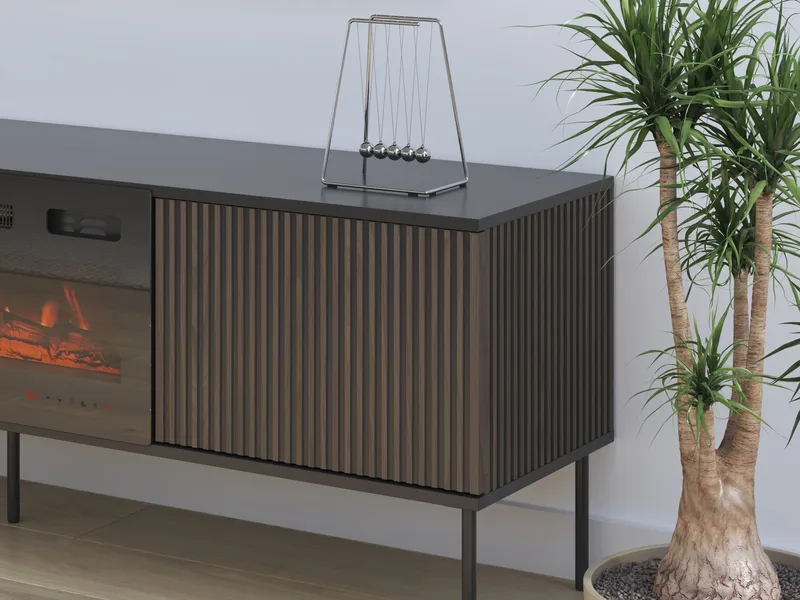 Gravendal TV-bänk 182x57 cm - Svart, valnöt - Möbler - TV- & Mediamöbler - TV-skåp