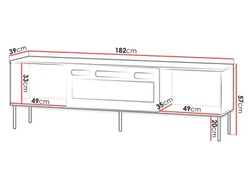 Gravendal TV-bänk 182x57 cm - Svart, valnöt - Möbler - TV- & Mediamöbler - TV-skåp