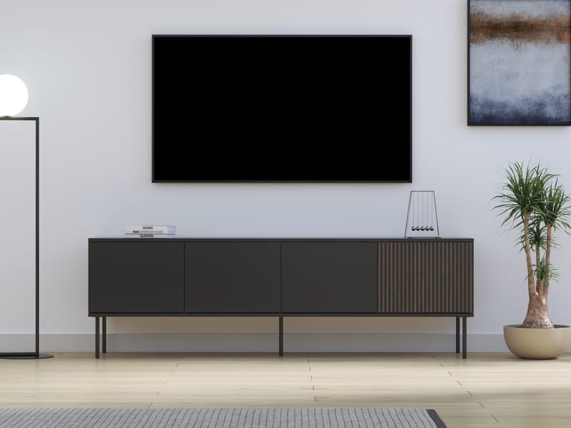 Gravendal TV-bänk 182x57 cm - Svart, valnöt - Möbler - TV- & Mediamöbler - TV-skåp
