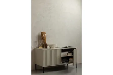 Gravure Golvstående Tv Bänk 100 cm med Förvaring i Målat Trä - Beige - Möbler - TV- & Mediamöbler - TV bänk & mediabänk