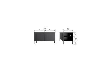 Gravure Golvstående Tv Bänk 100 cm med Förvaring i Målat Trä - Beige - Möbler - TV- & Mediamöbler - TV bänk & mediabänk