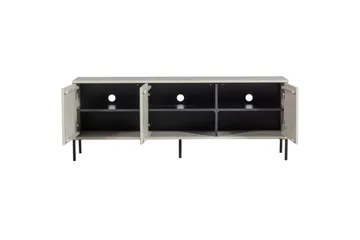 Gravure Golvstående Tv Bänk 150 cm med Förvaring i Mörkt Trä - Ljusbeige - Möbler - TV- & Mediamöbler - TV bänk & mediabänk