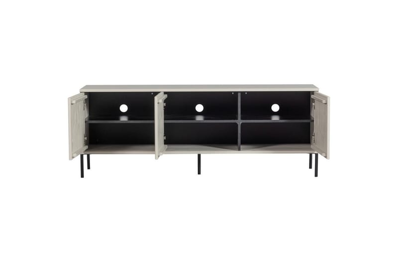 Gravure Golvstående Tv Bänk 150 cm med Förvaring i Mörkt Trä - Ljusbeige - Möbler - TV- & Mediamöbler - TV bänk & mediabänk