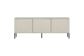 Gravure Golvstående Tv Bänk 150 cm med Förvaring i Mörkt Trä - Ljusbeige - Möbler - TV- & Mediamöbler - TV bänk & mediabänk