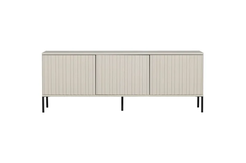 Gravure Golvstående Tv Bänk 150 cm med Förvaring i Mörkt Trä - Ljusbeige - Möbler - TV- & Mediamöbler - TV bänk & mediabänk