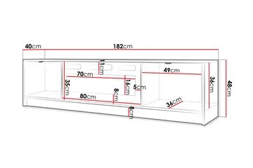 Gudelia Tv-bänk 182 cm - Vit - Möbler - TV- & Mediamöbler - TV bänk & mediabänk