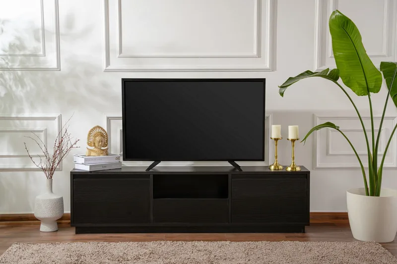 Gulliver Tv-bänk 160x30 cm - Svart - Möbler - TV- & Mediamöbler - TV bänk & mediabänk