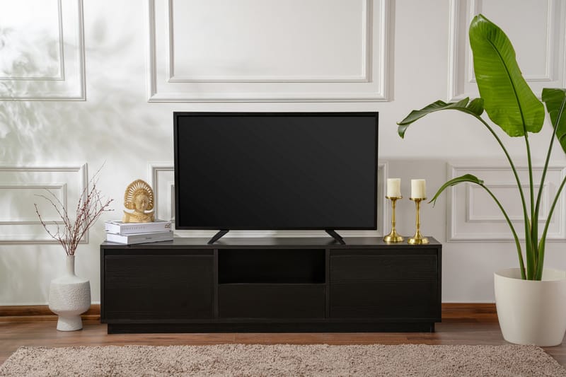Gulliver Tv-bänk 160x30 cm - Svart - Möbler - TV- & Mediamöbler - TV bänk & mediabänk