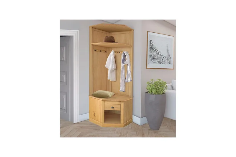 Högskåp Toby Natur, 185x90x65 cm - Natur, 185x90x65 cm - Möbler - Hallmöbler - Möbelset för hall & entre
