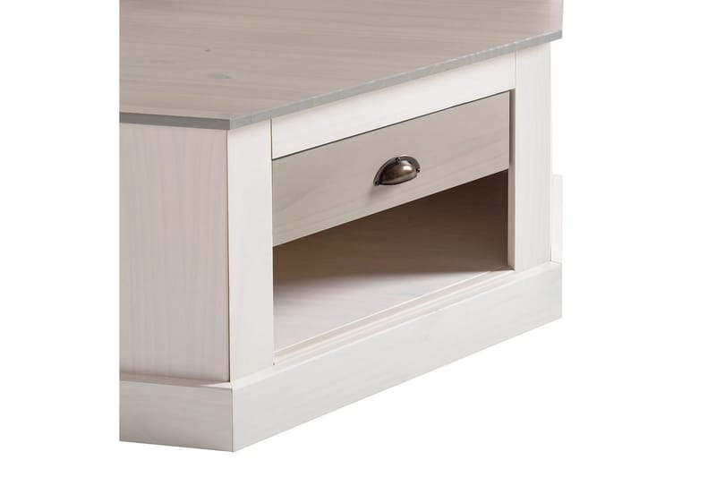 Högskåp Toby Vit/Grå, 185x90x65 cm - Vit/Grå, 185x90x65 cm - Möbler - TV- & Mediamöbler - TV-skåp