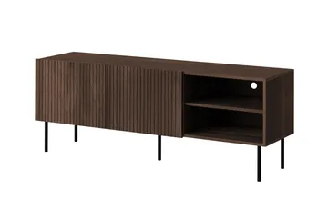 Hammarstrand Ribbad TV Bänk mörk trä med förvaring - 42 cm djup 150 cm bred 58 cm hög - Valnöt - Möbler - TV- & Mediamöbler - TV bänk & mediabänk