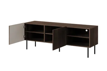 Hammarstrand Ribbad TV Bänk mörk trä med förvaring - 42 cm djup 150 cm bred 58 cm hög - Valnöt - Möbler - TV- & Mediamöbler - TV bänk & mediabänk