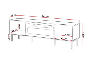Hammarstrand Tv-bänk 181 cm - Valnöt - Möbler - TV- & Mediamöbler - TV bänk & mediabänk