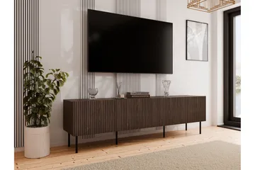 Hammarstrand Tv-bänk med Förvaring 201 cm - Valnöt / Brun / Ribbad - Möbler - TV- & Mediamöbler - TV bänk & mediabänk