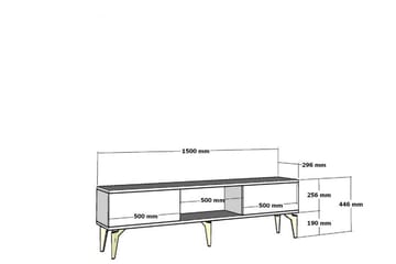 Harsum Tv-bänk 150 cm - Vit/Guld - Möbler - TV- & Mediamöbler - TV bänk & mediabänk