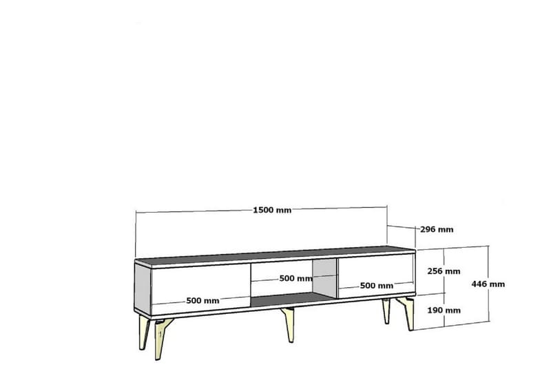 Harsum Tv-bänk 150 cm - Vit/Guld - Möbler - TV- & Mediamöbler - TV bänk & mediabänk