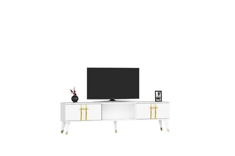 Harsum Tv-bänk 150 cm - Vit/Guld - Möbler - TV- & Mediamöbler - TV bänk & mediabänk