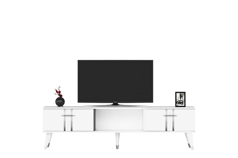 Harsum Tv-bänk 150 cm - Vit/Silver - Möbler - TV- & Mediamöbler - TV bänk & mediabänk