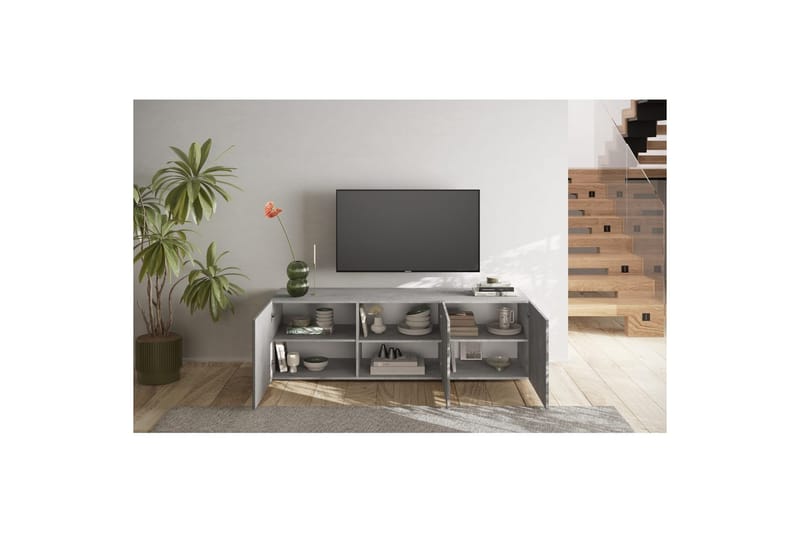 Hawell Tv-Bänk 181 cm - Grå - Möbler - TV- & Mediamöbler - TV bänk & mediabänk