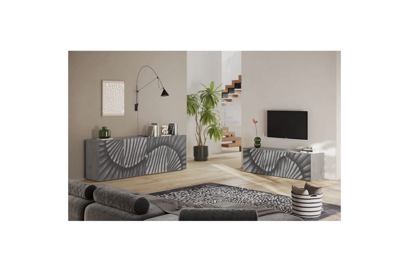 Hawell Tv-Bänk 181 cm - Grå - Möbler - TV- & Mediamöbler - TV bänk & mediabänk