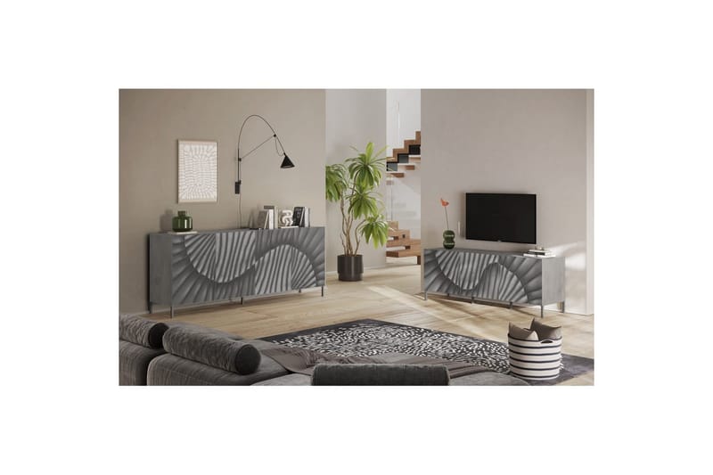 Hawell Tv-Bänk 181 cm - Grå - Möbler - TV- & Mediamöbler - TV bänk & mediabänk