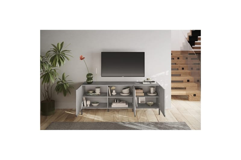 Hawell Tv-Bänk 181 cm - Grå - Möbler - TV- & Mediamöbler - TV bänk & mediabänk