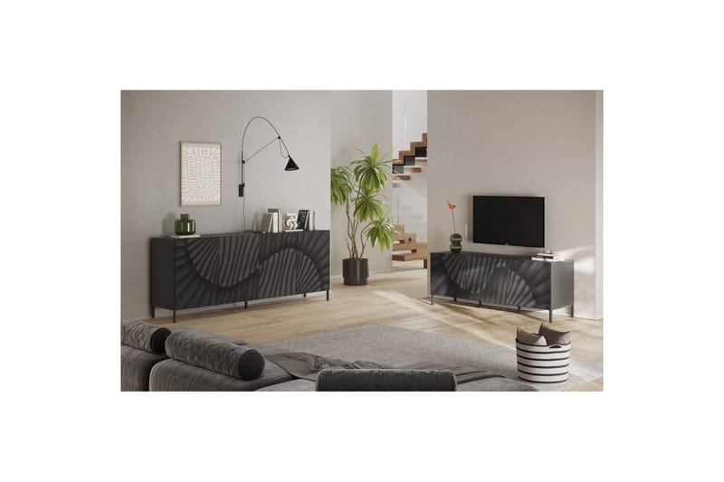 Hawell Tv-Bänk 181 cm - Mörkgrå - Möbler - TV- & Mediamöbler - TV bänk & mediabänk